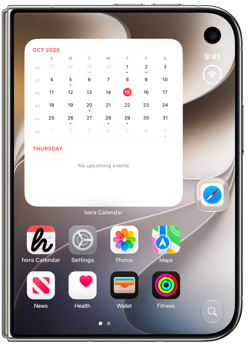 hora Calendar 在 iPhone Duo 上的截图,由用户分享