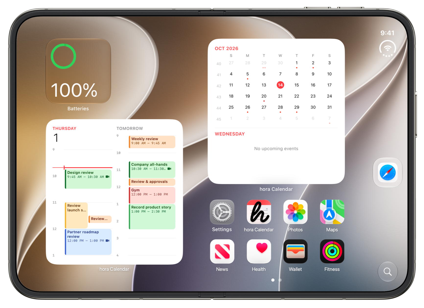 hora Calendar 在 iPhone Duo 上的截图,由用户分享
