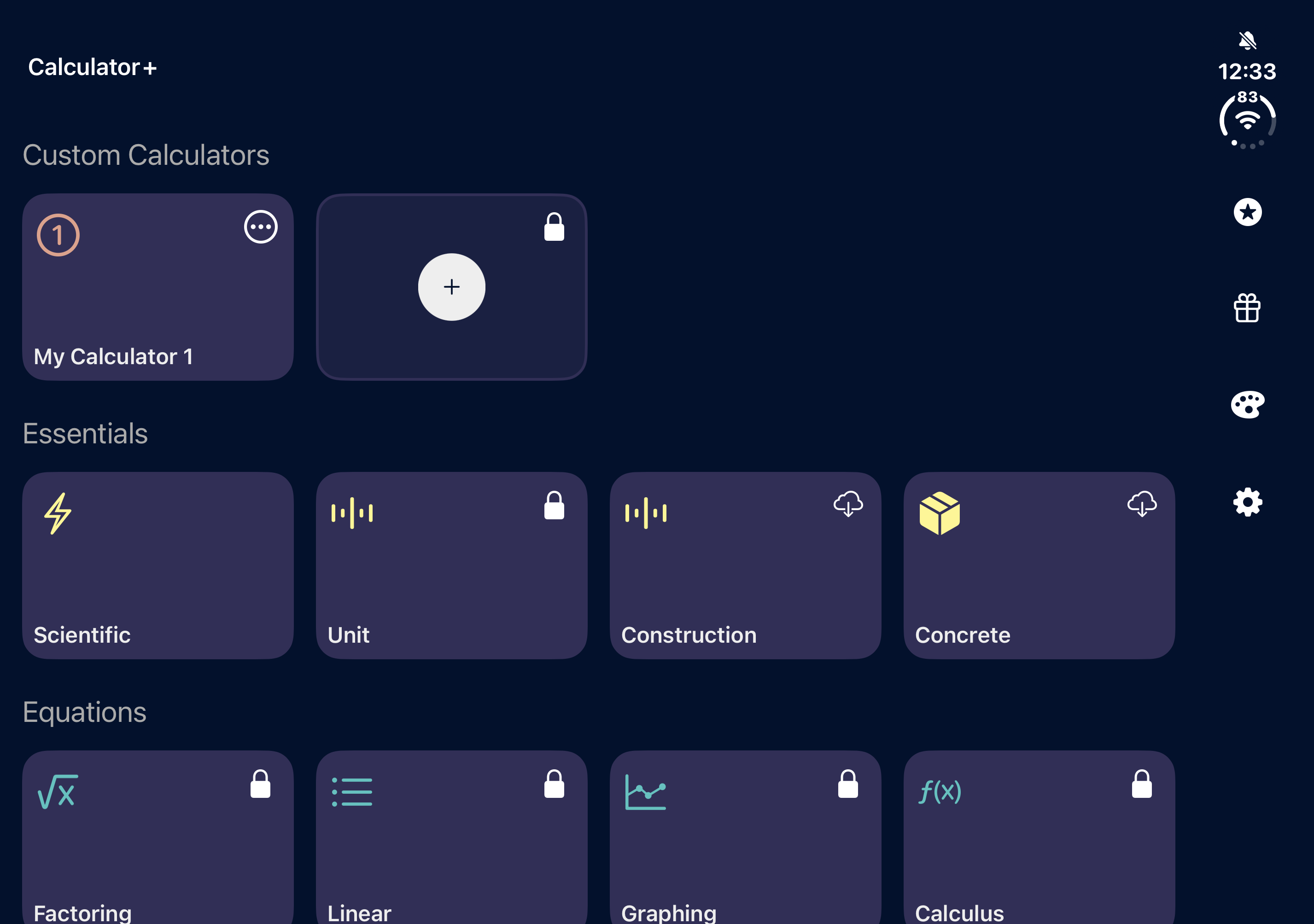 Calculator + auf dem iPhone Duo, geteilt von einem Besitzer